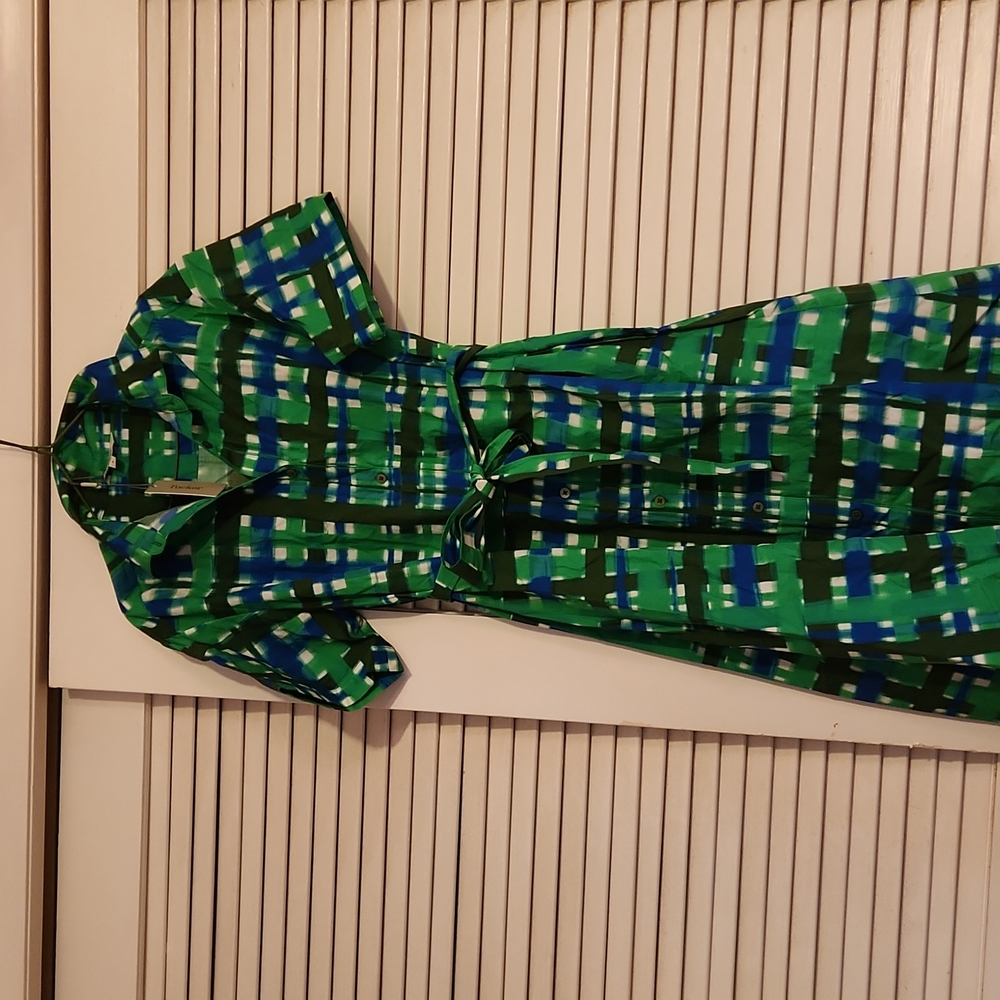 Tuckernyc.com Shirtwaist dress, sz sm, green plaid